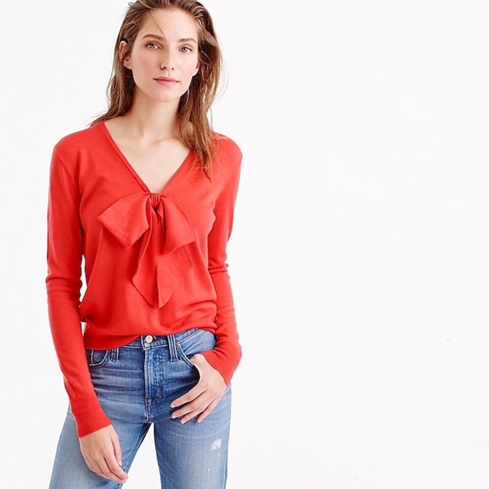 J. Crew lightweight wool bow sweater